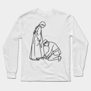 Mr sunshine line art stickers Long Sleeve T-Shirt